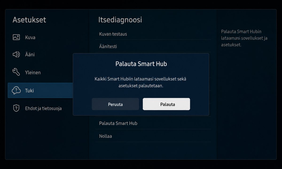 Samsung TV Smart Hub nollaus asetukset