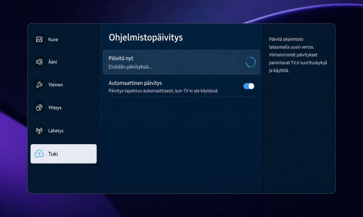 Samsung TV ohjelmistopäivitys firmware update