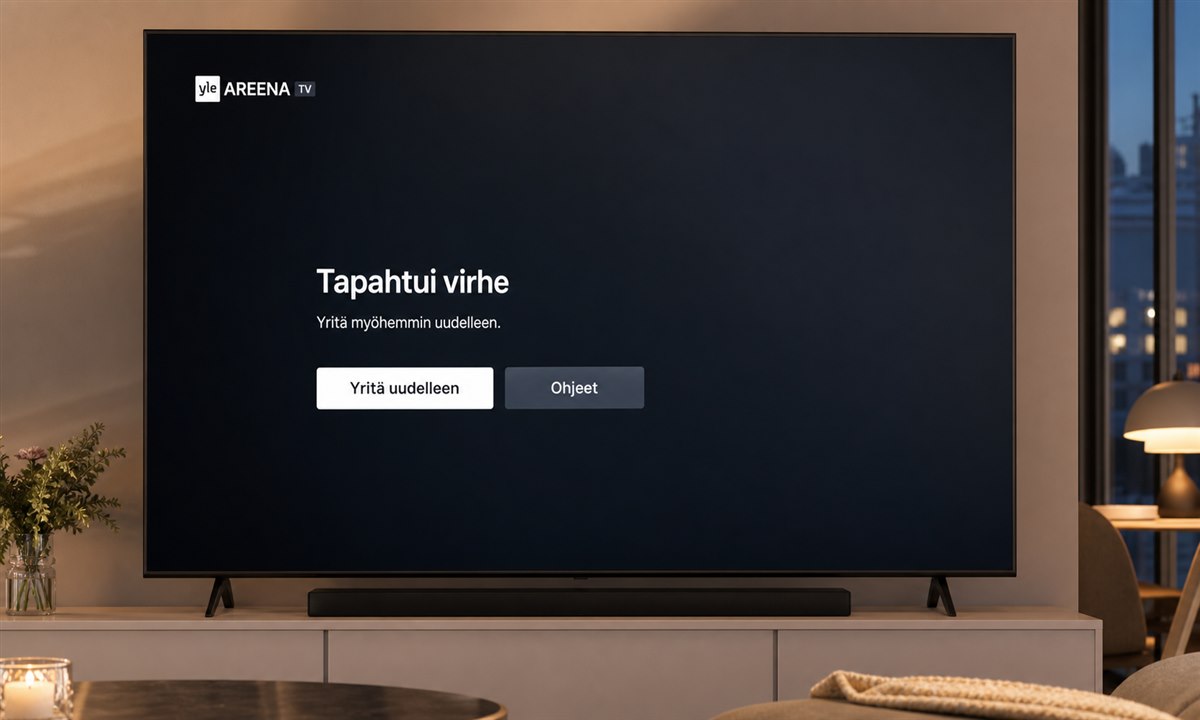 Yle areena ei toimi televisiossa