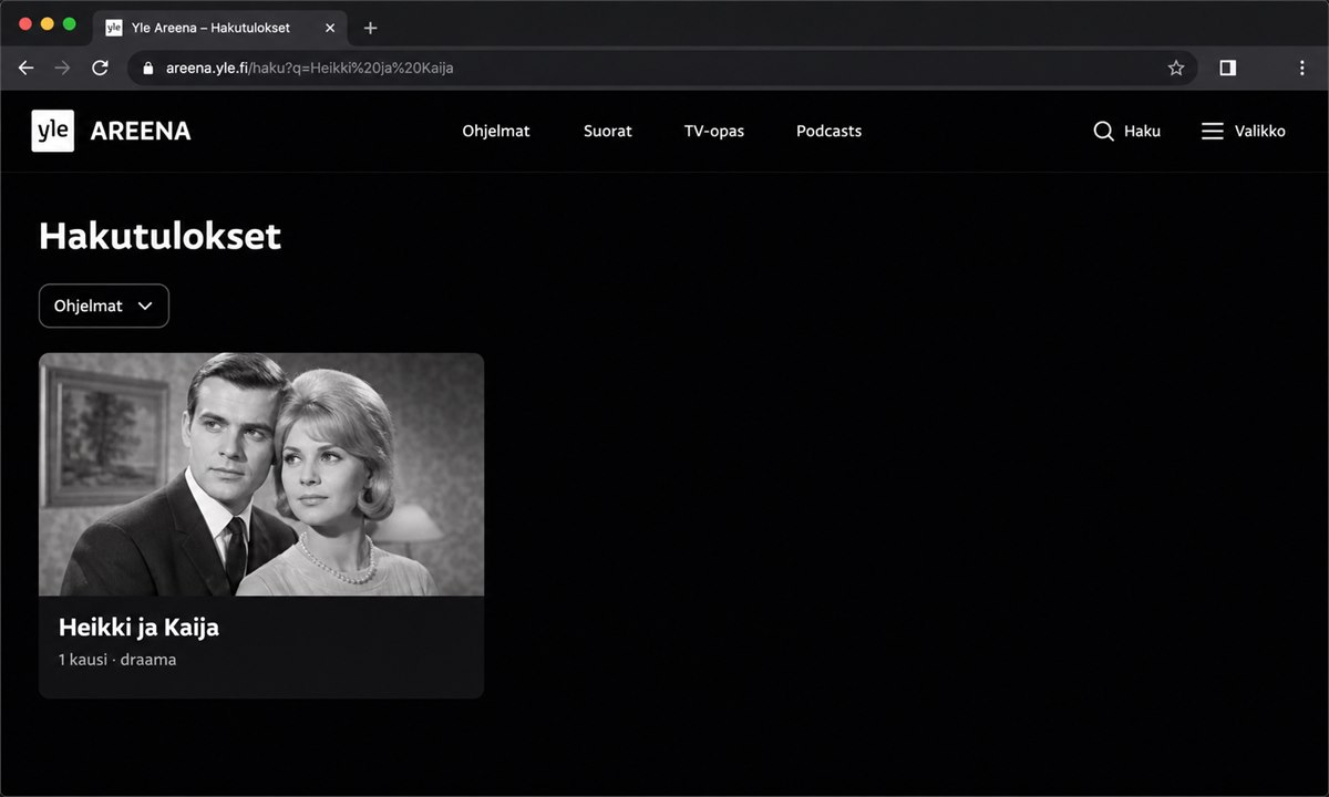 Yle Areena haku Heikki ja Kaija