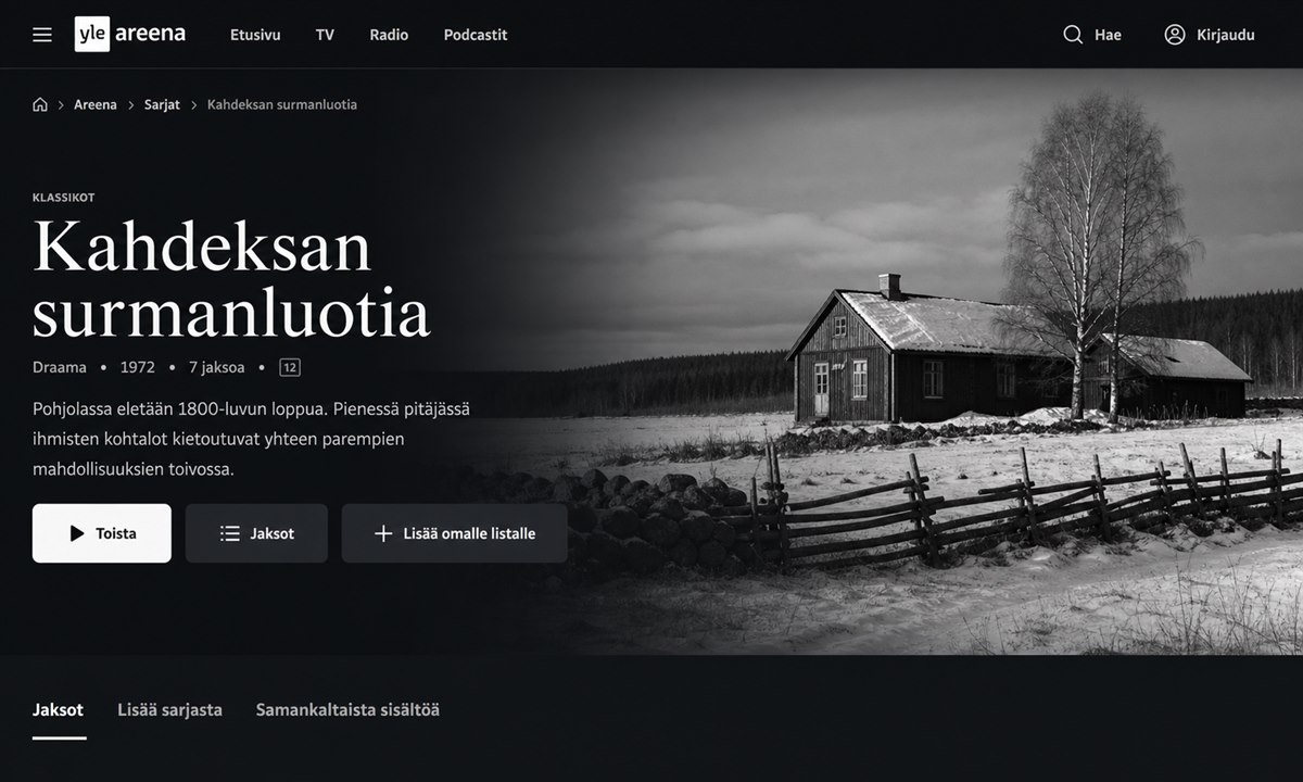 Yle areena kahdeksan surmanluotia