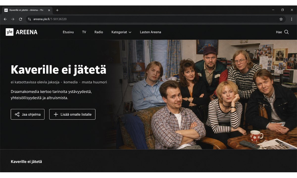Yle areena kaverille ei jätetä