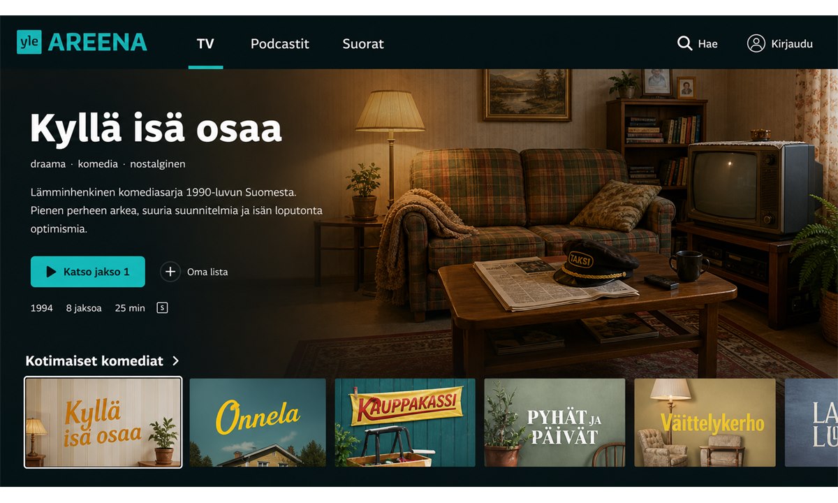 Yle areena kyllä isä osaa
