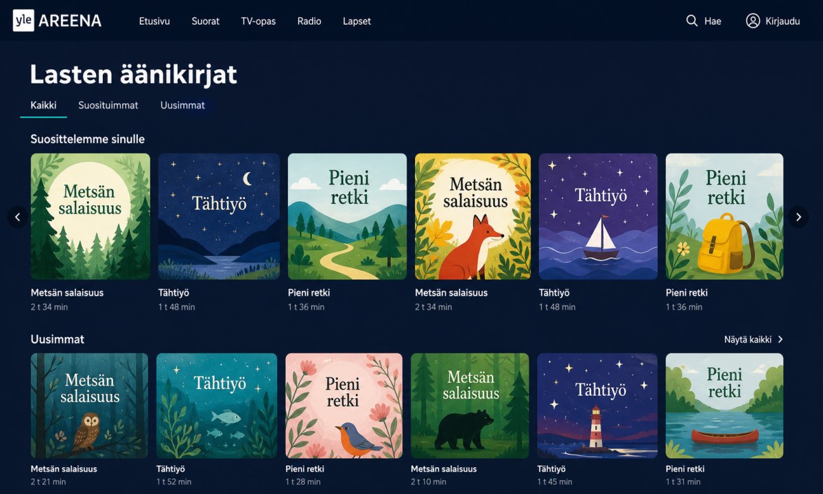 Yle areena lasten äänikirja