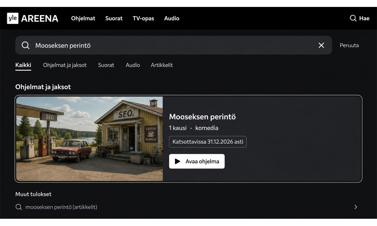 Mooseksen perintö haku Yle Areenalla