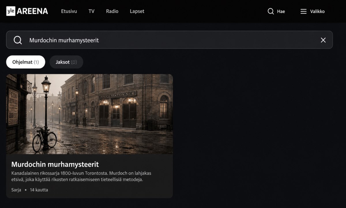 Murdochin murhamysteerit haku Yle Areena