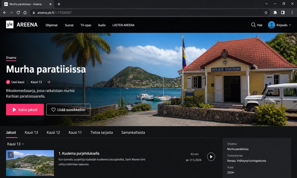 Yle areena murha paratiisissa