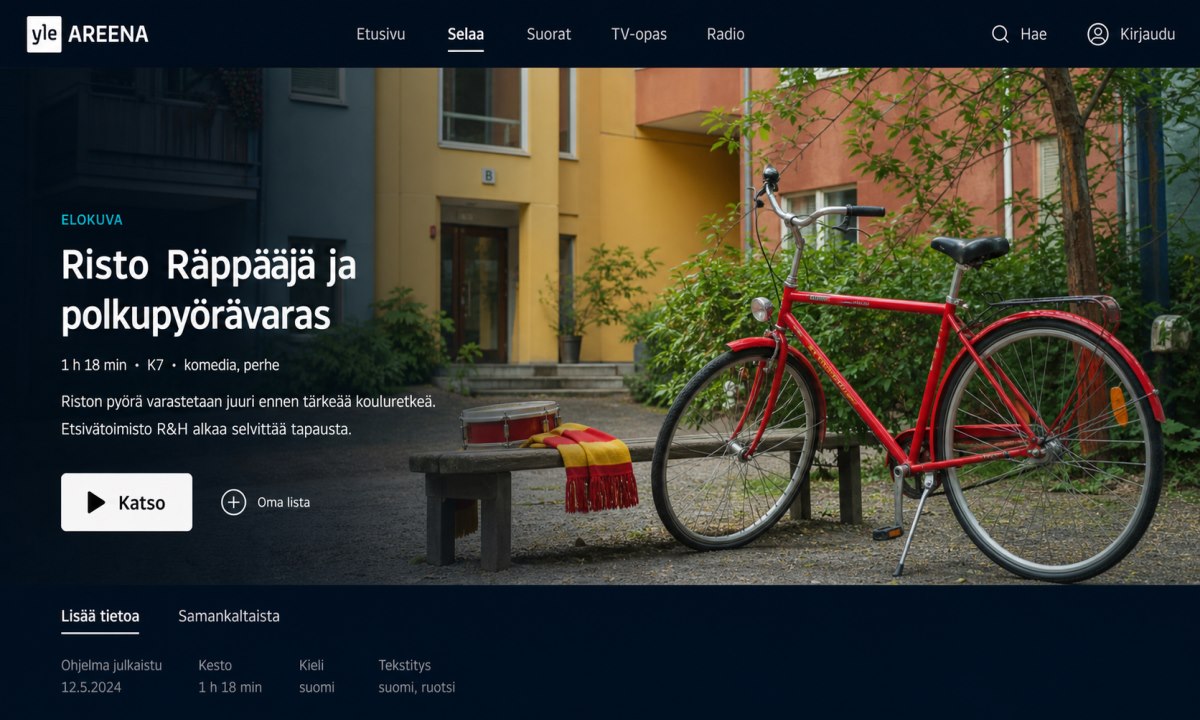 Yle areena risto räppääjä ja polkupyörävaras
