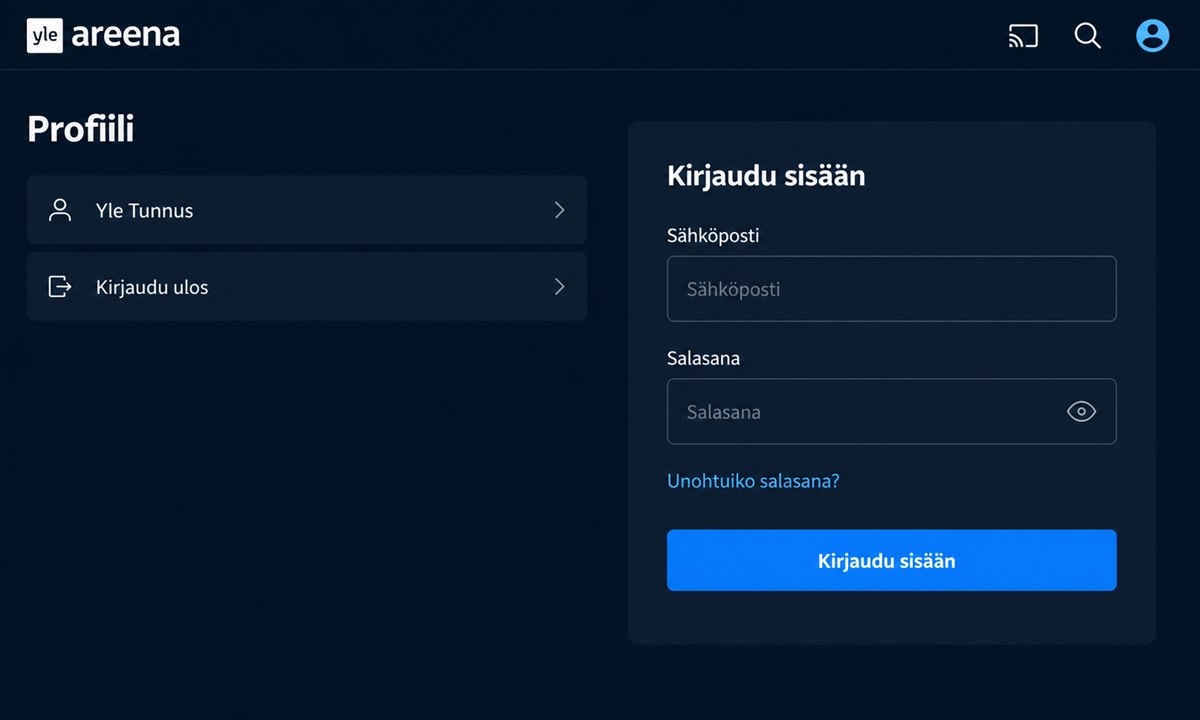 Yle Areena kirjautuminen uudelleen