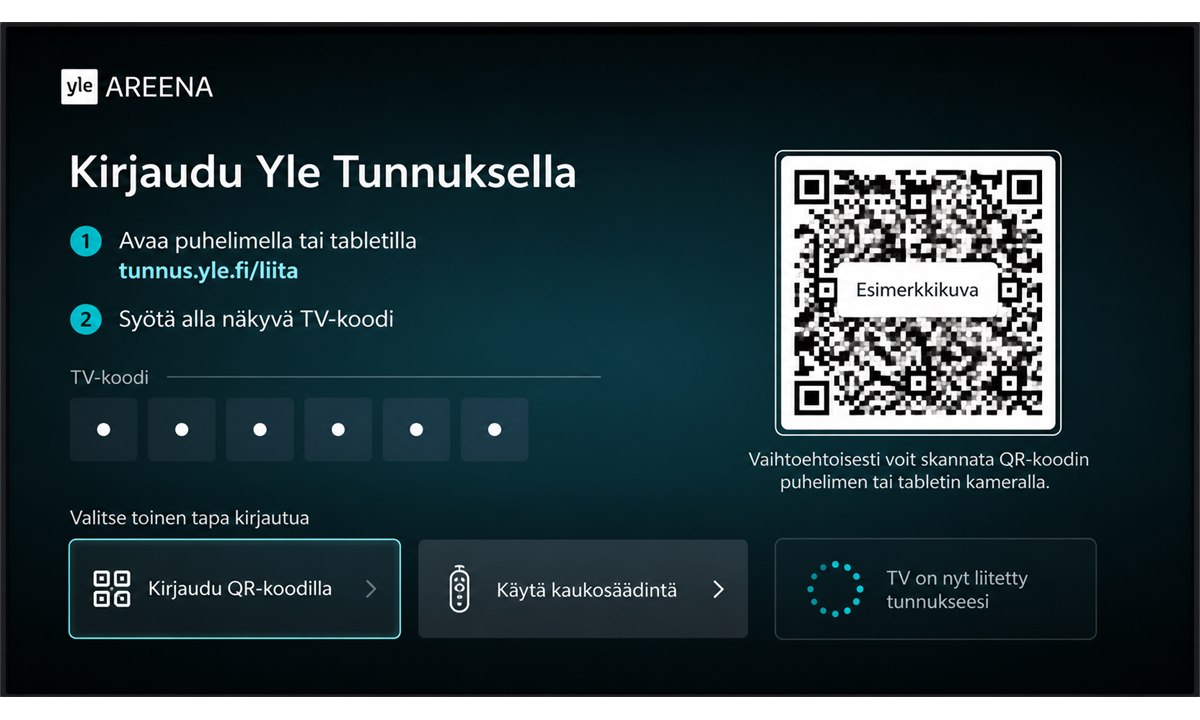 Yle Areena käynnistys Samsung televisiossa