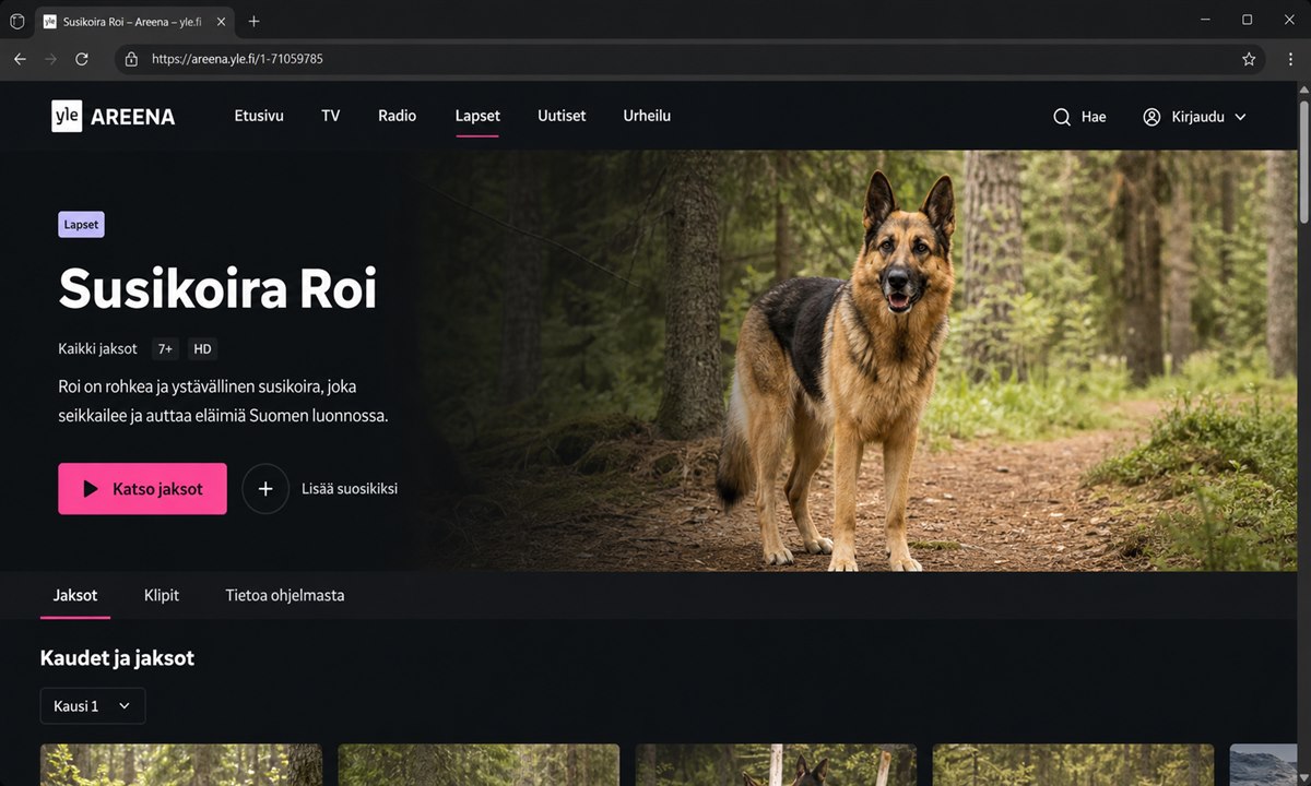 Yle areena susikoira roi