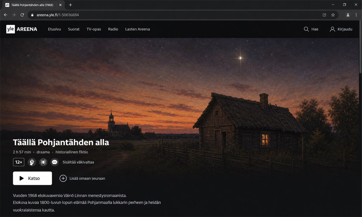 Yle areena täällä pohjantähden alla