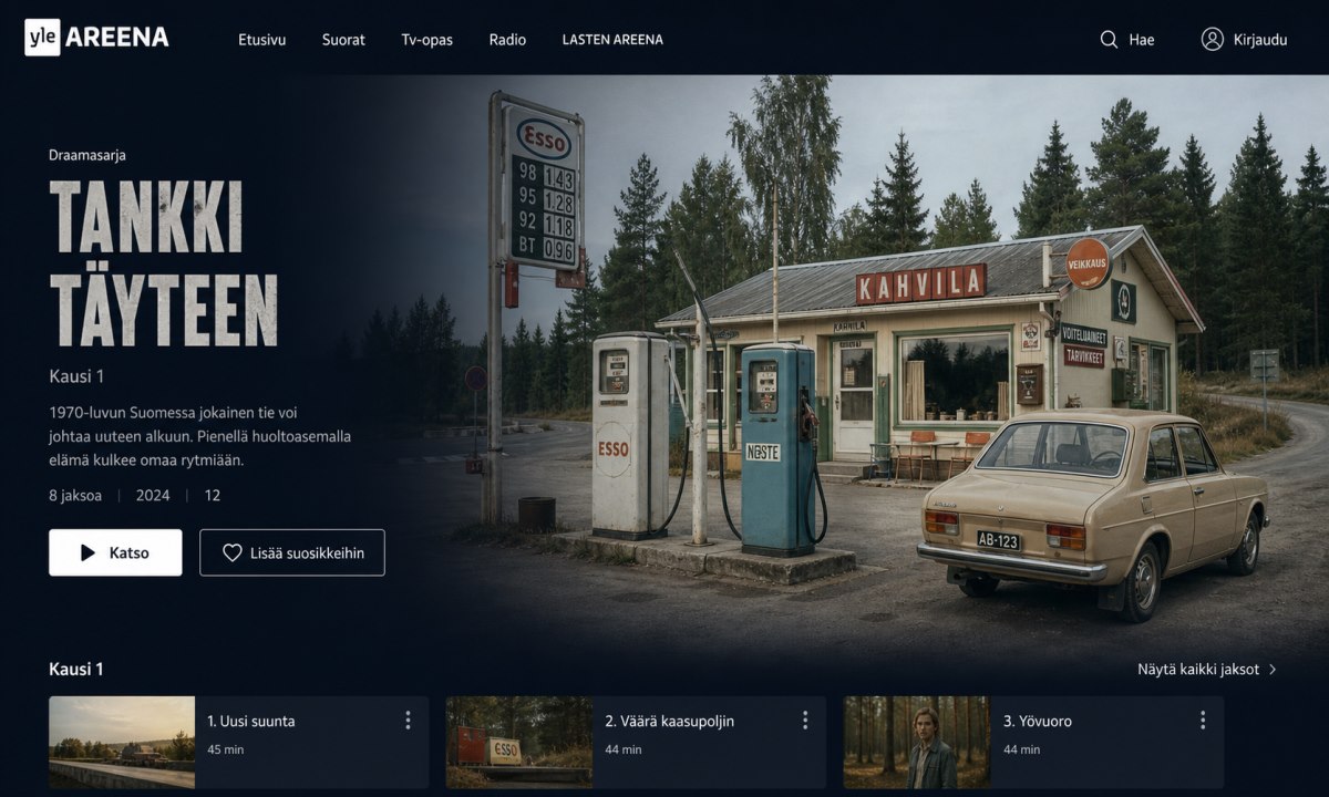 Yle areena tankki täyteen