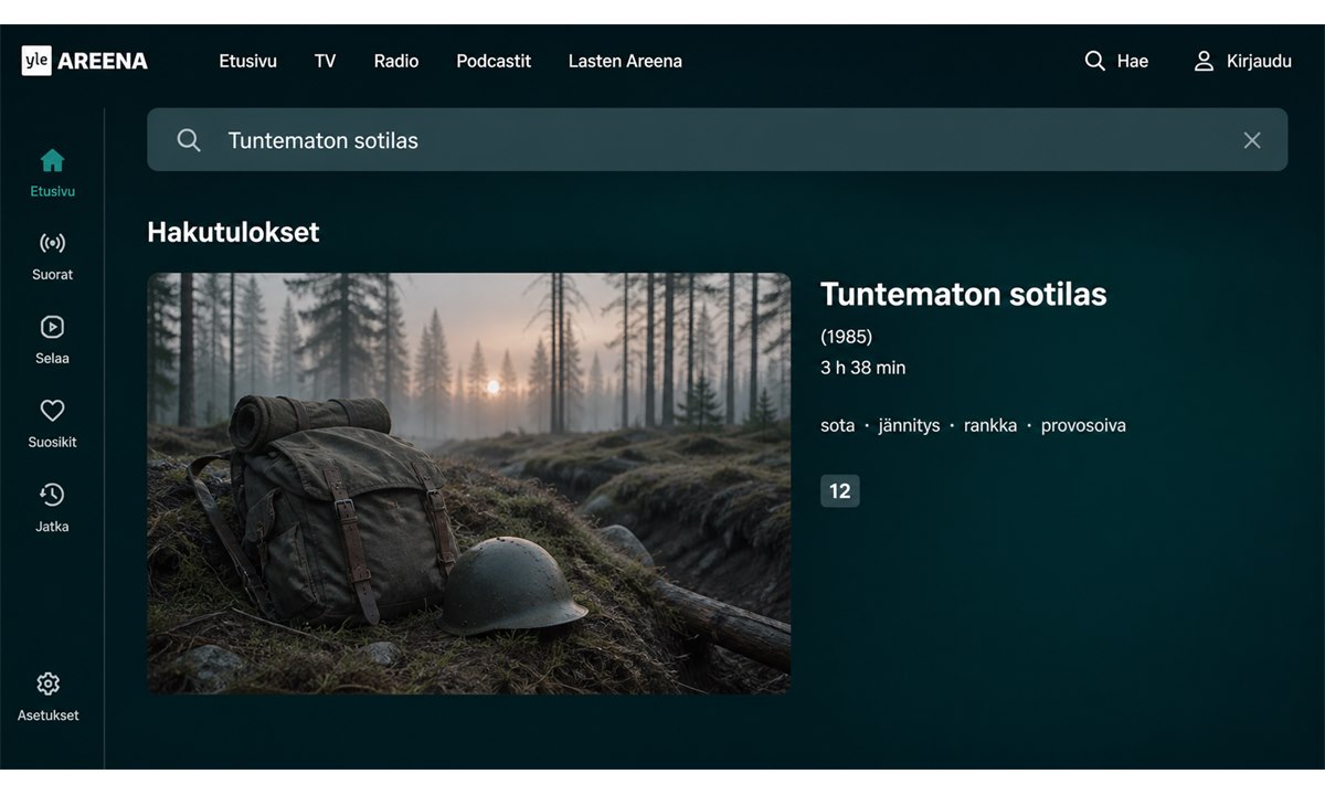 Yle areena tuntematon sotilas 1985