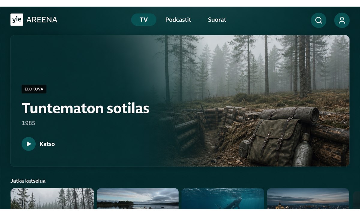 Yle Areena -sovellus avattuna mobiililaitteella