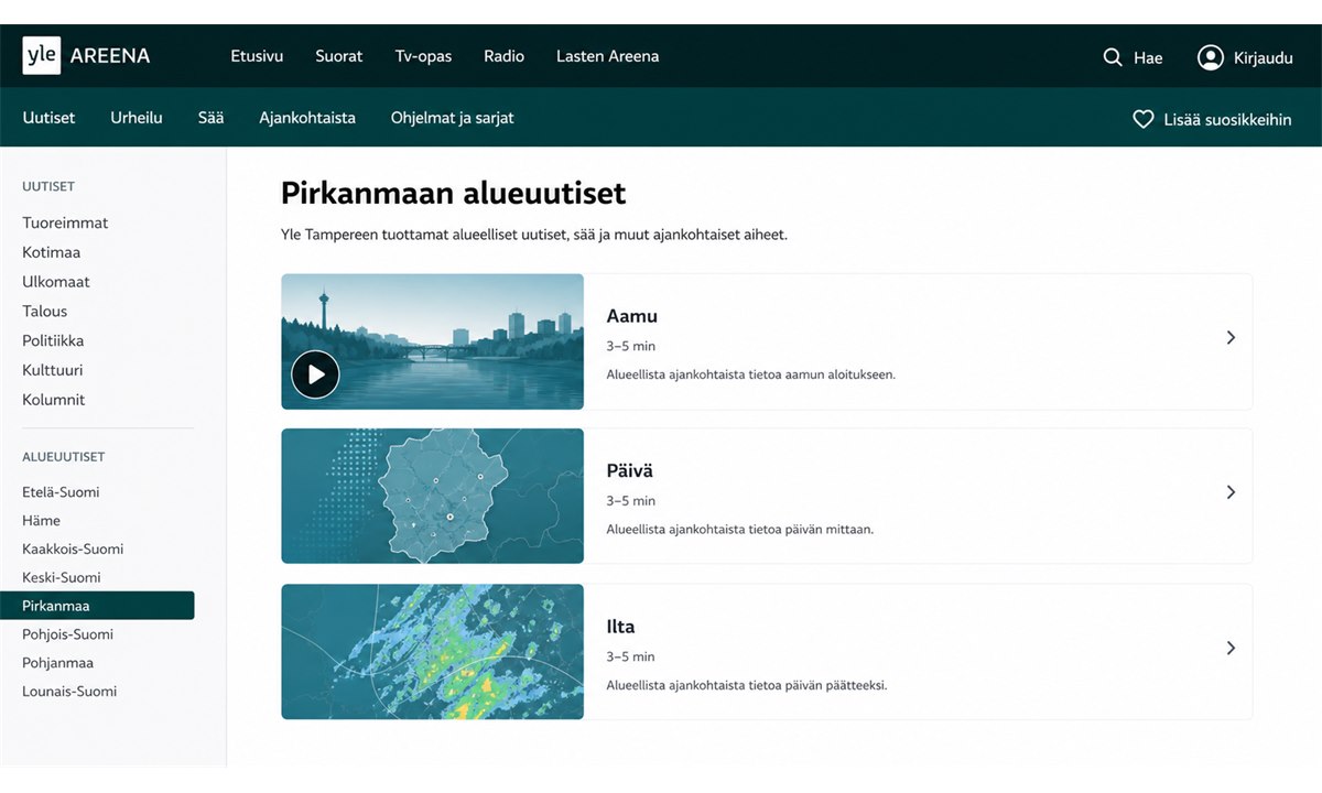 Pirkanmaan alueuutiset Yle Areenassa