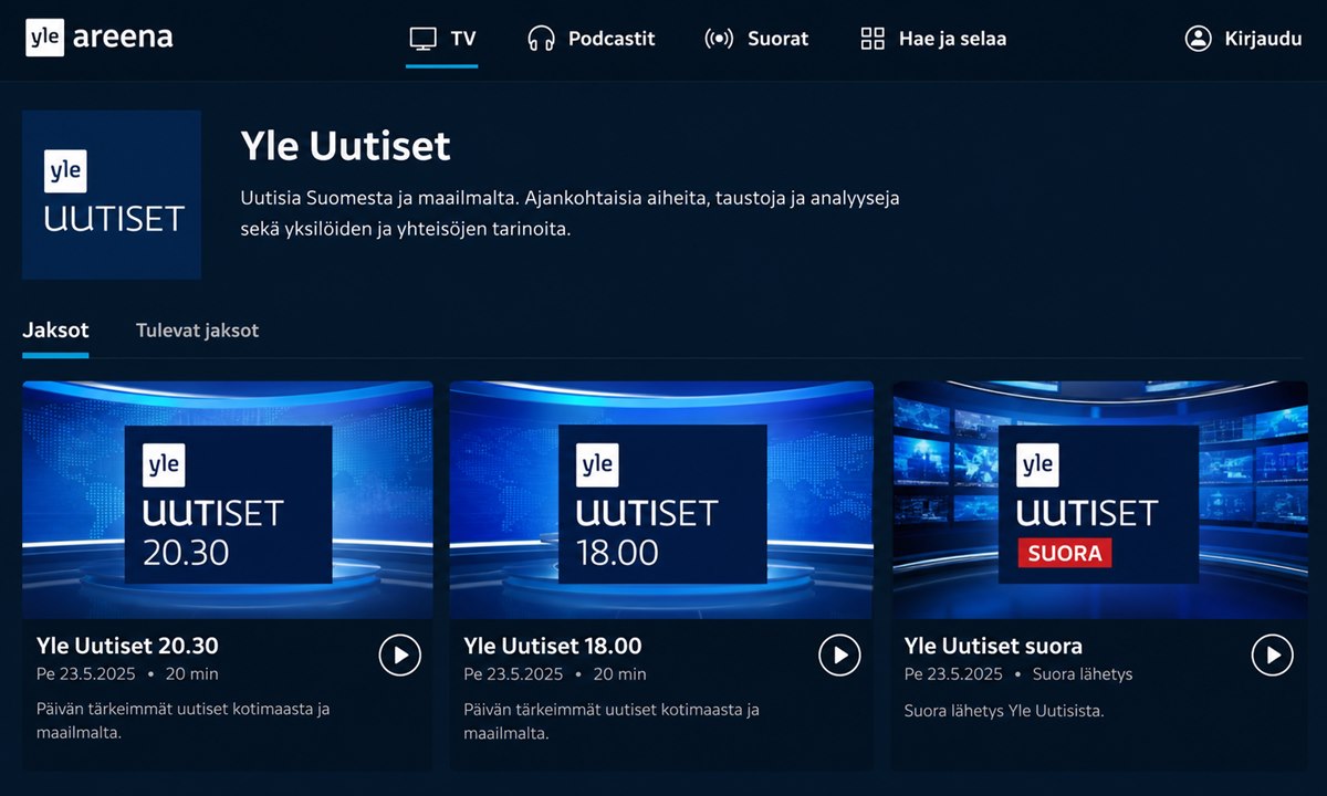 Yle areena uutiset tuoreimmat