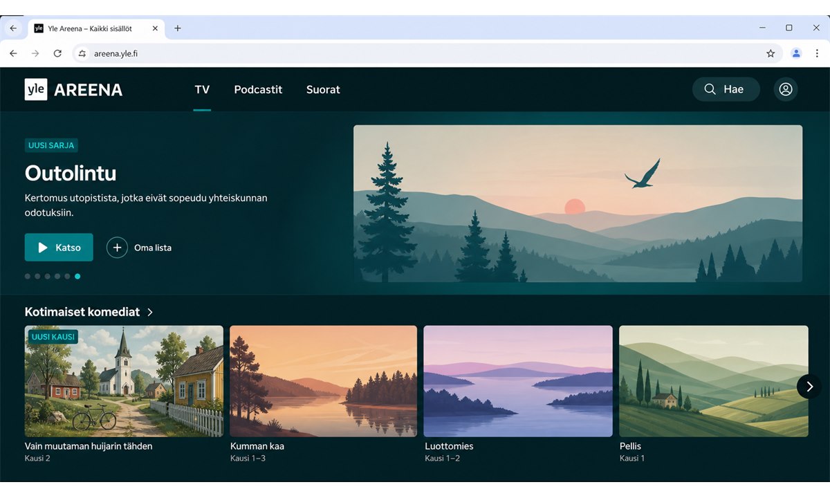 Yle Areena palvelun avaaminen selaimessa