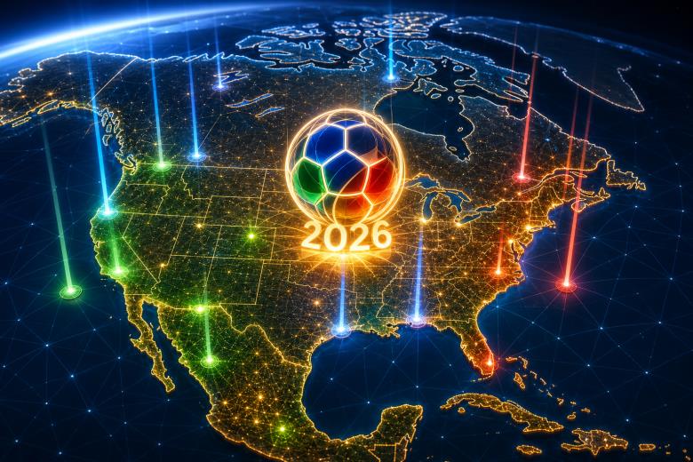 Luftfoto af et stadion i værtsbyen for VM i fodbold 2026